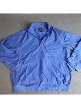 Zero Restriction Mens Jacket Large Blue Solid Lightweight Windbreaker 1/4 Zip
